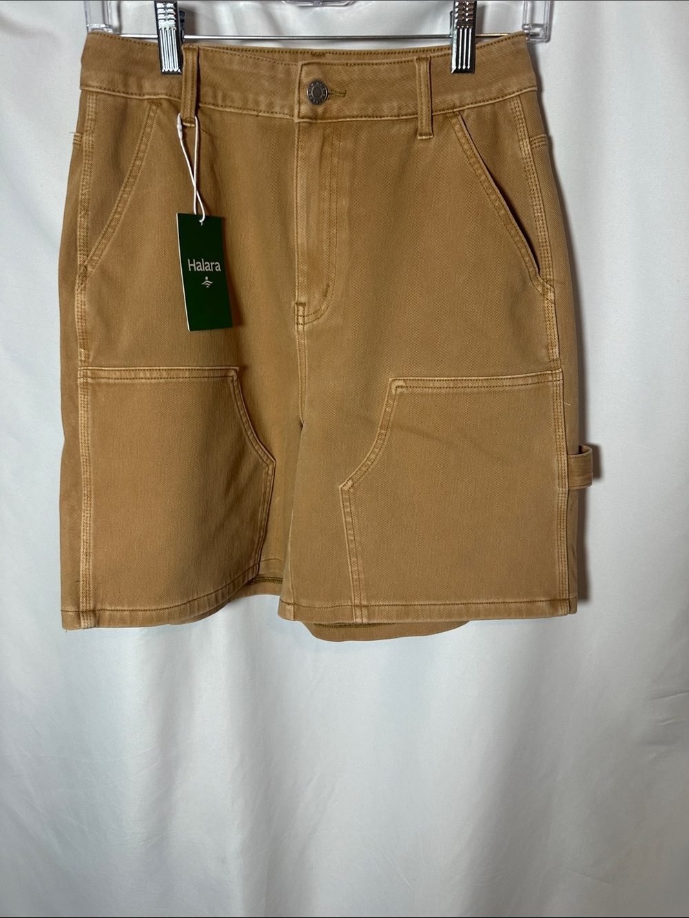 HALARA womens Caramel Utility Cargo Shorts